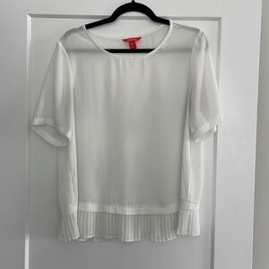 Joe Fresh white top with pleated detail​​​​​​​​​​​​​